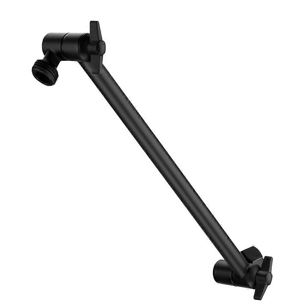 11" Adjustable Shower Arm Extension for Fixed & Handheld Shower Heads, Matte Black Universal Connector, Height & Angle Adjustable