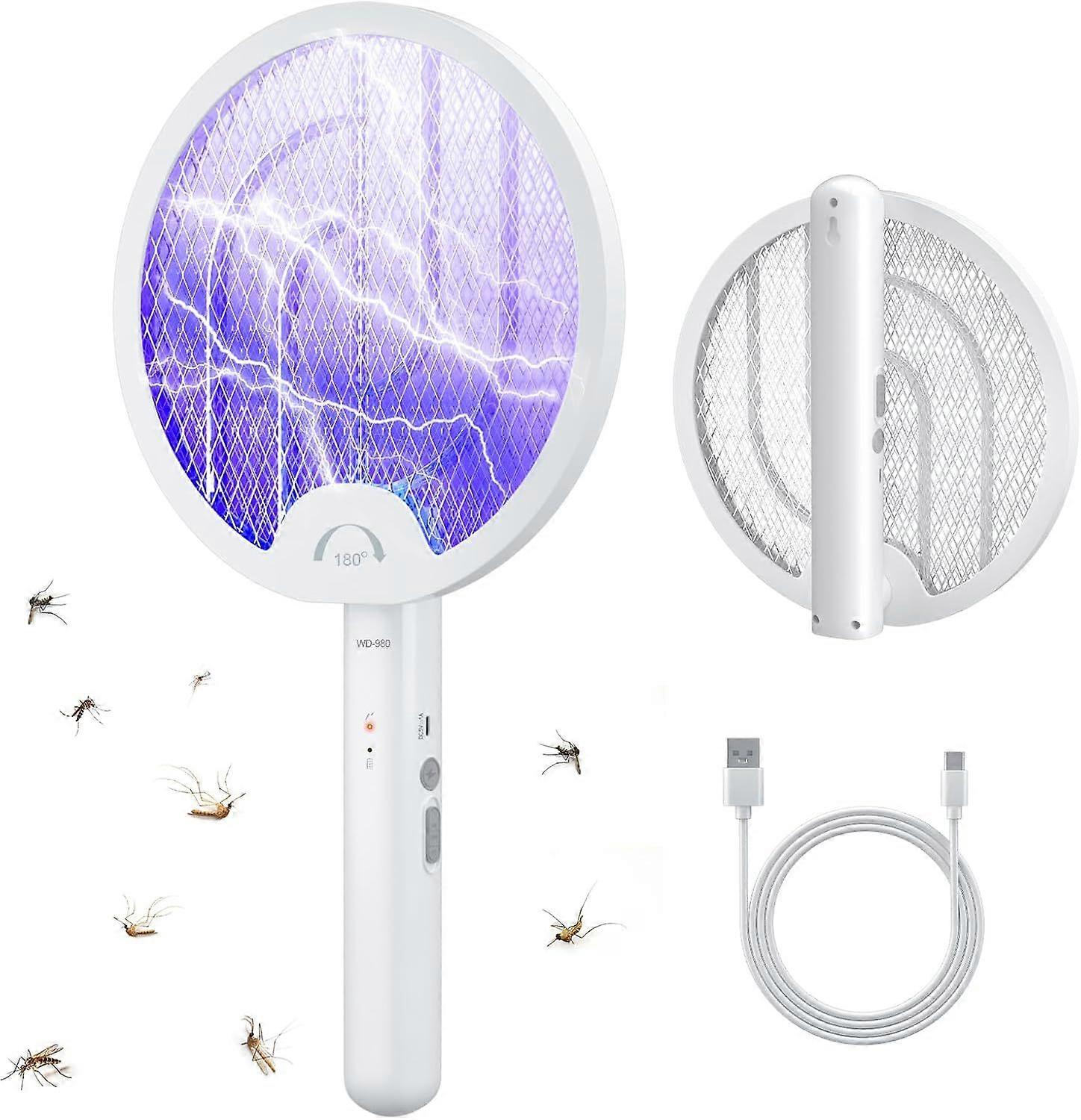 2025 Siste modell Elektrisk Fly Swatter 4000V 2 i 1 Bug Zapper Racket Fly Killer Mygg