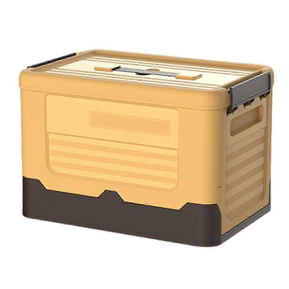 Folding Storage Box Multifunction Foldable Organizer Container Plastic Sundries Yellow well