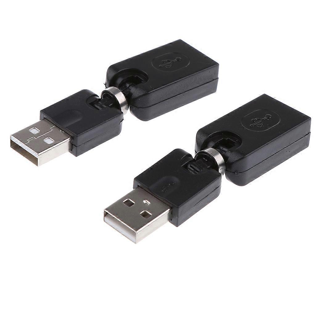 2x flexibler Schwenkwinkel 360° drehbarer USB-Stecker auf Buchse Typ-A-Adapter
