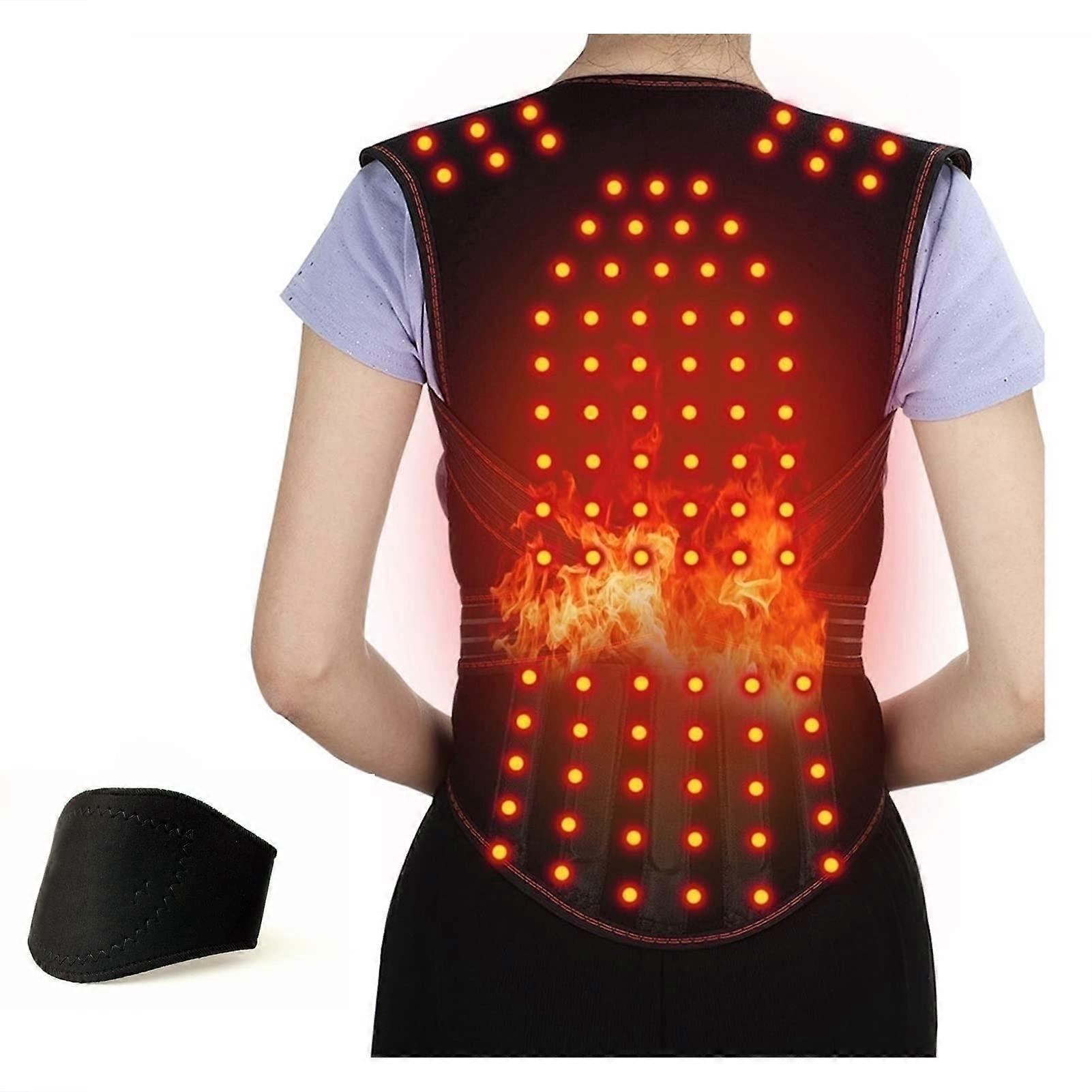 Magnetic Back Support Vest L Black with Self-Heating Therapy and 108 Magnets for Posture Correction and Lumbar Support