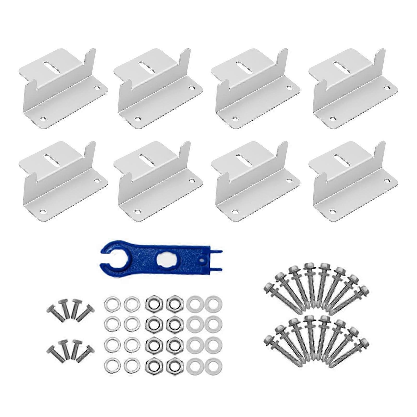 Solar Panel Z Brackets for RV Boats Walls - 8 Pack