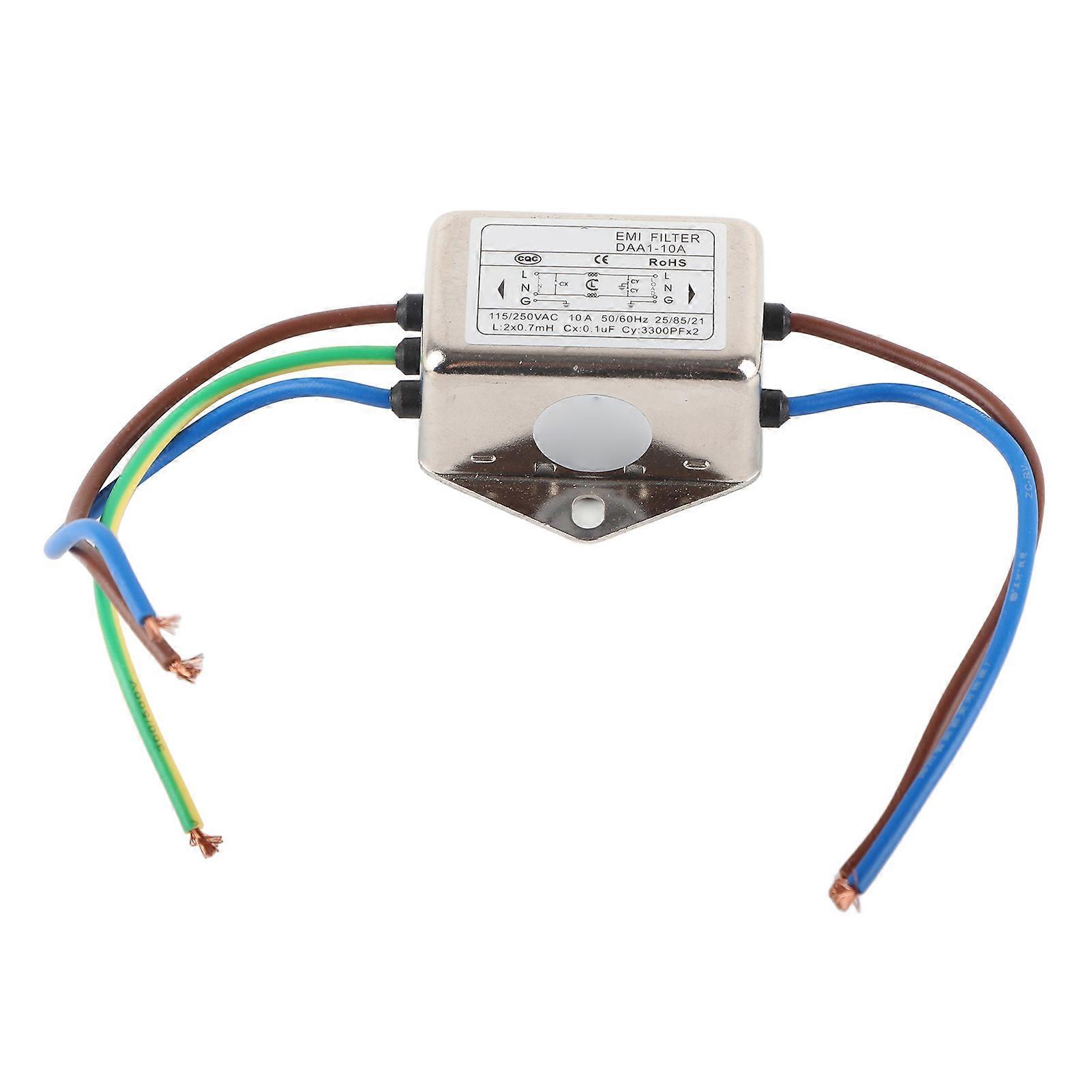 Line EMI Universal Single Phase Power Wire Filter Noise Suppressor for Industrial Automation AC115 250V