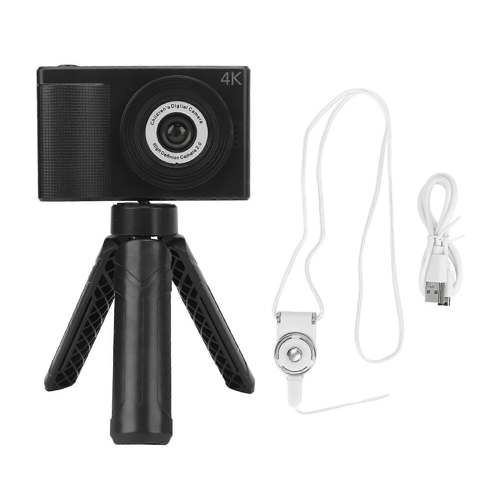1080P Digital Camera with Tripod, Dual Lens, 40MP HD, Selfie Video Recording, Fun, for Students and Kids, Black