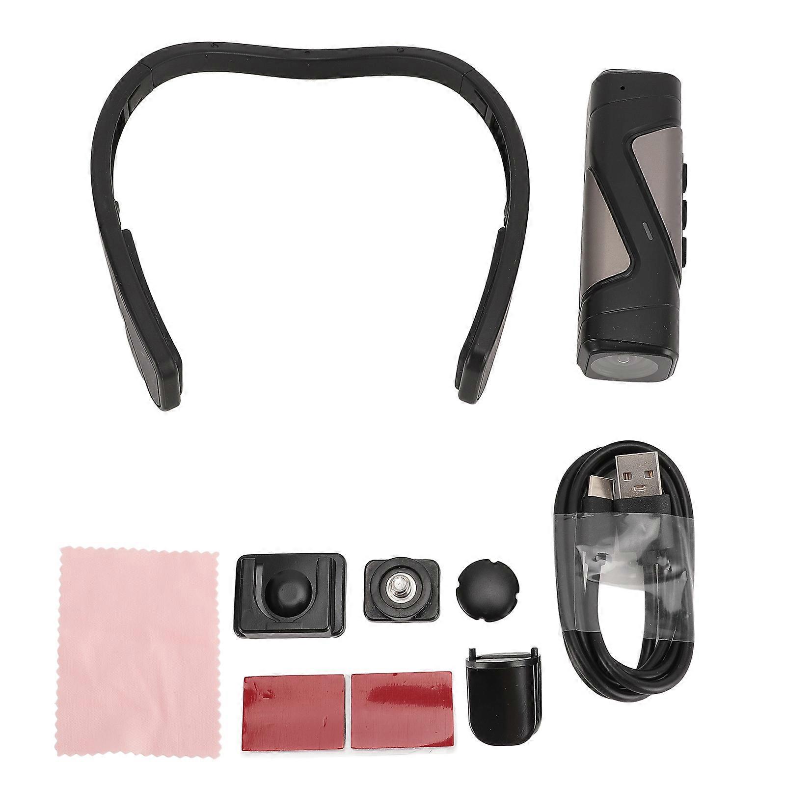 5K 30FPS Head Mounted Camera 30MP Wearable Video Camera Vlog Camcorder Anti Shake 130 Degree Wide Angle Auto Focus 1600mAh Battery