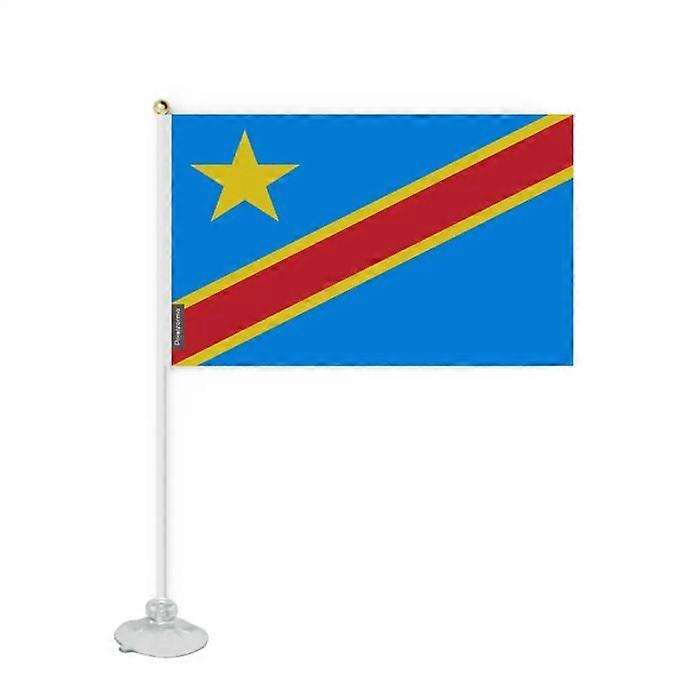 Flag - Democratic Republic of the Congo - 20 x 30 cm - Polyester - Suction cup included - Double-sided