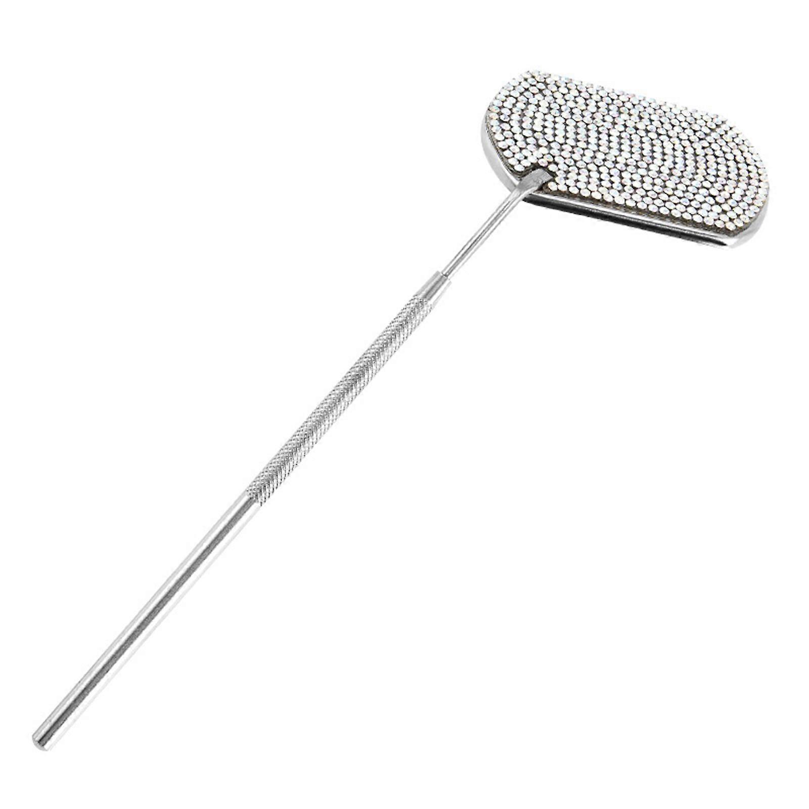Practical Eyelash Mirror With Long Handle and Rhinesotne Decors Fashion Cosmetic Accesories For False Lashes Inspection