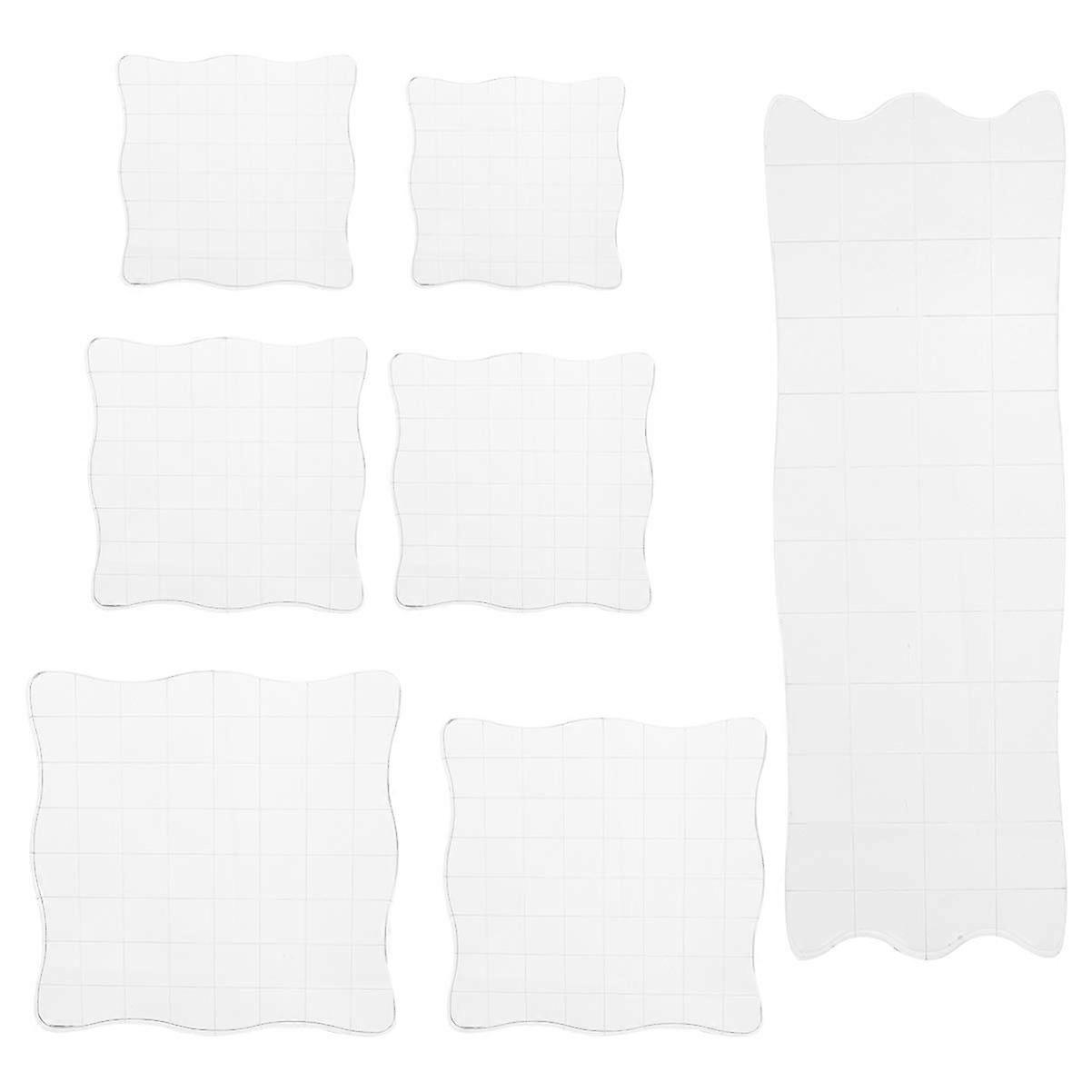 7pcs Acrylic Stamp Blocks Grid Lines Card Making Stamping Tools for Letters Stamps