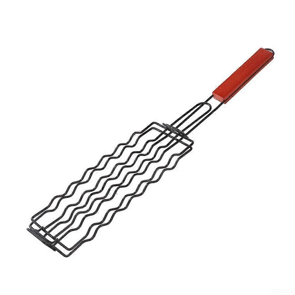 Grillwerkzeug für Würstchen Edelstahl Grillkorb Mit Holzgriff Für Einfaches Grillen Und Robustheit
