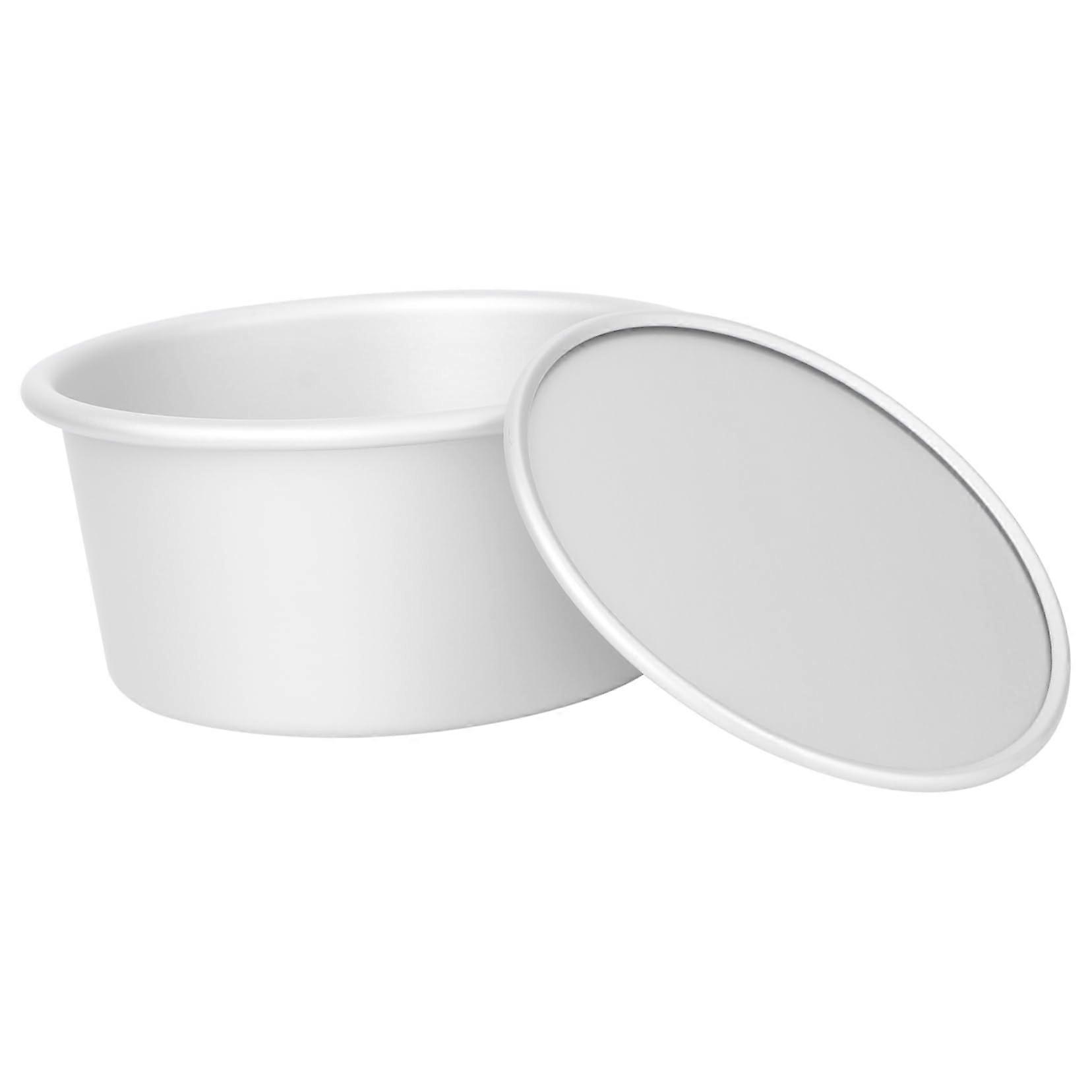 Round Cake Pan with Removable Base Anodised Aluminium Baking Tin for Chocolate Cakes Silver