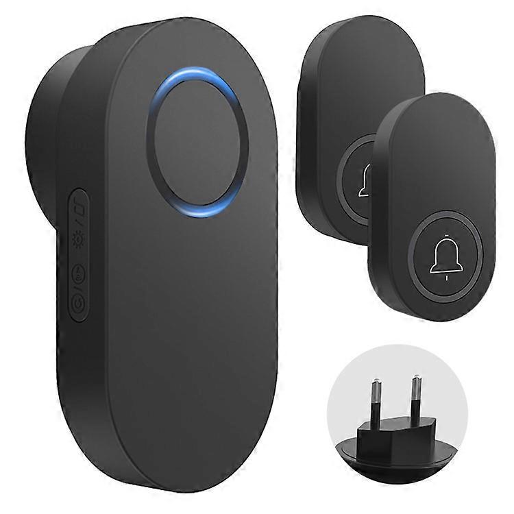 ML008-B-21EU 60 Melodies Wireless Self-Powered Doorbell Ring EU Plug / Black, 2 Transmitter + 1 Receiver