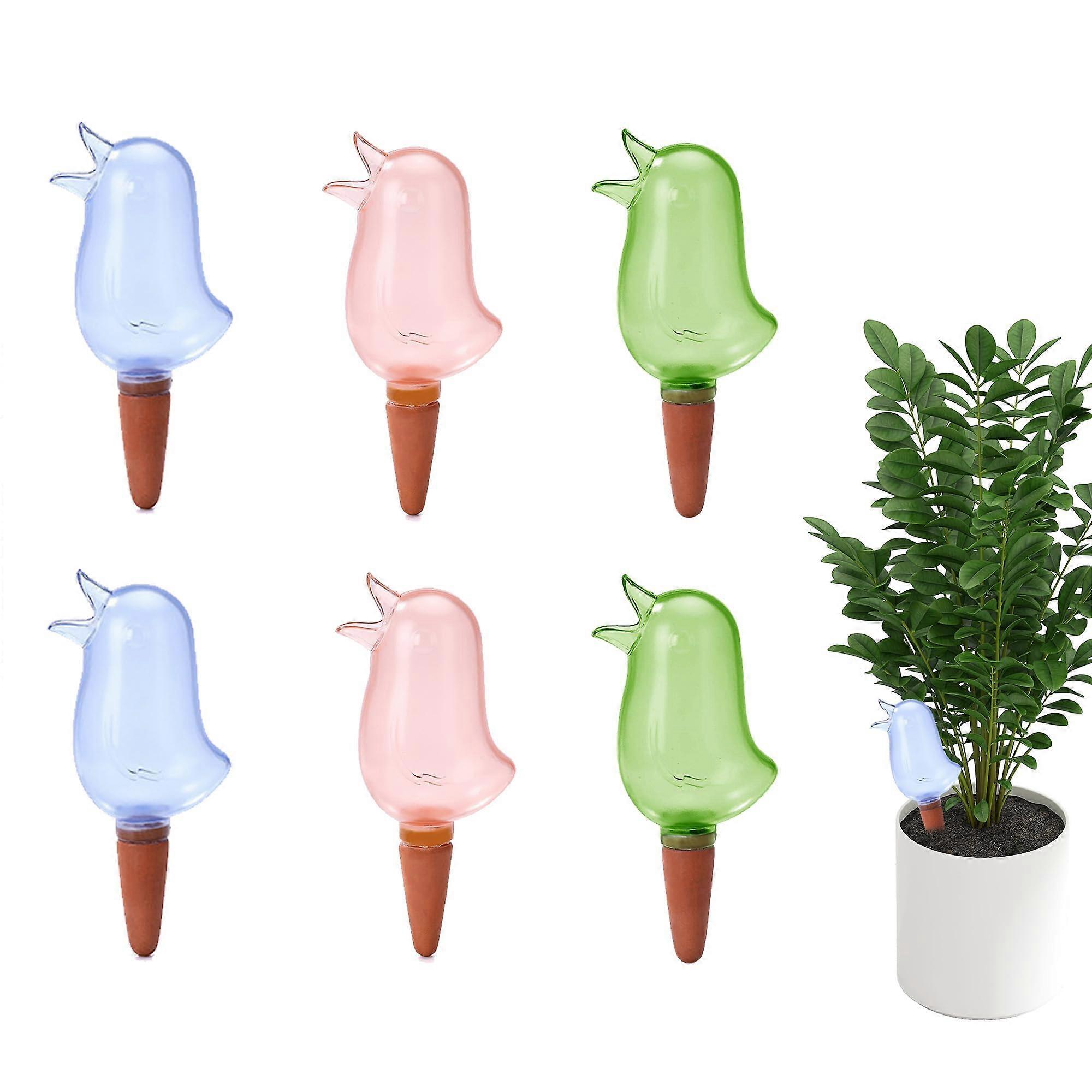 Self Watering Spikes for Plants, 6-Pack Automatic Dripper, Bird Shaped Watering Device for Indoor Plant Roots