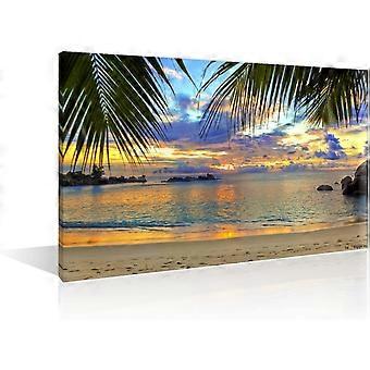 Tropic Beach Sunset Palm Tree Leaves Seascape Ocean Paintings Wooden Jigsaw 1000 Piece Brinquedos Educativos