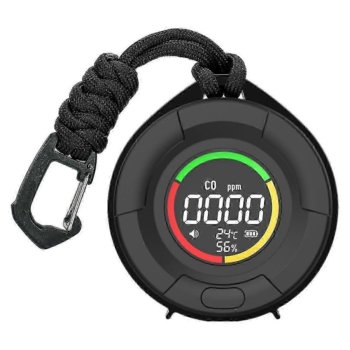 Portable Mini Carbon Monoxide Detector for Indoor and Travel Use - CO Air Quality Monitor with LED Display and USB Charging Capability