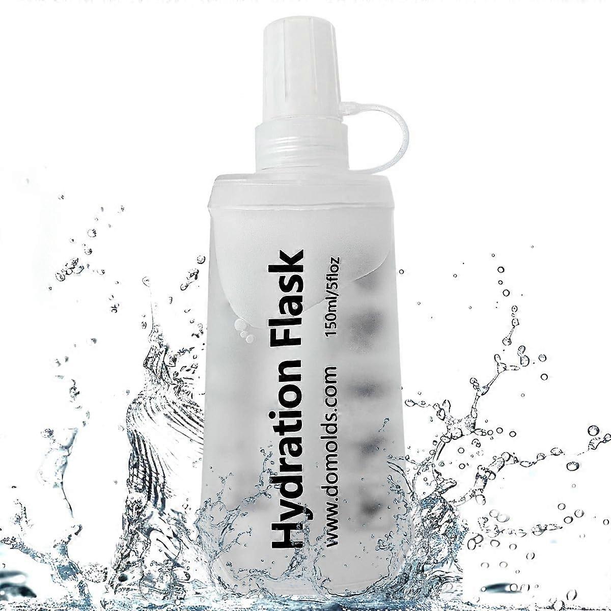 150 ml Soft Flask, Hydration Flask Foldable Water Bottle for Hydration Pack Vest and More, Clear Clear 150 Ml
