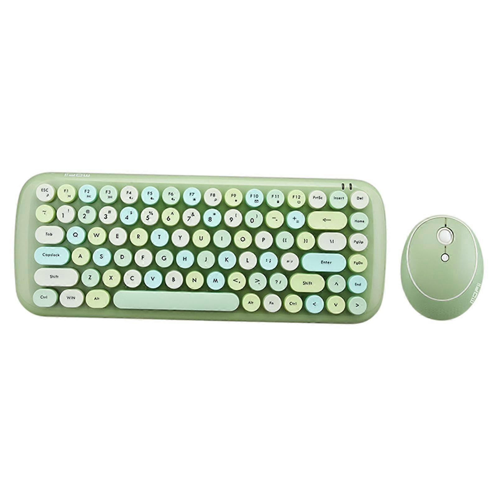 Ασύρματο πληκτρολόγιο και ποντίκι Combo, Retro Quiet Mini με κομψά στρογγυλά πλήκτρα,