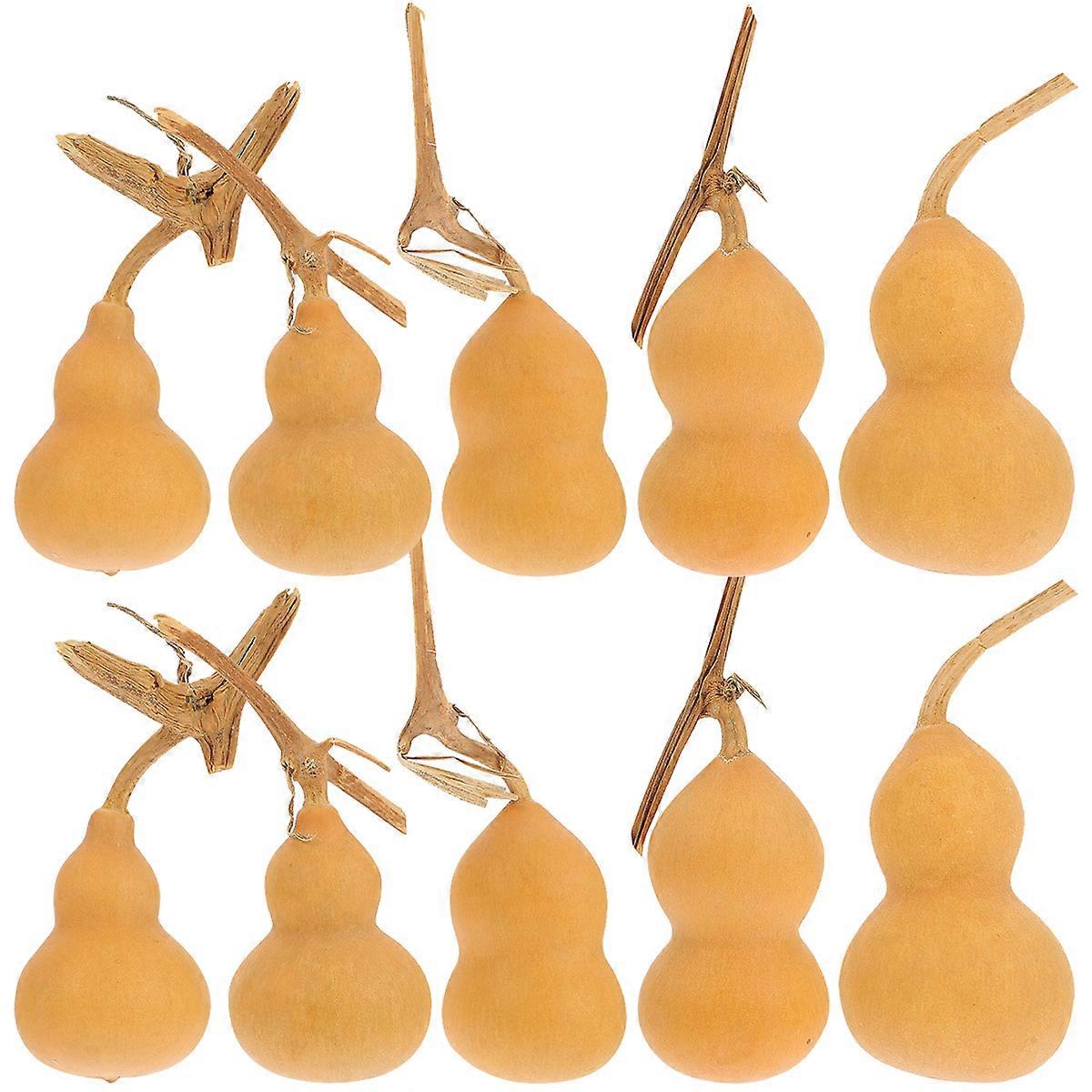 10pcs Natural Gourd Mini Ornaments Lightweight Desktop Decor for Home Office Bedroom – Random Styles