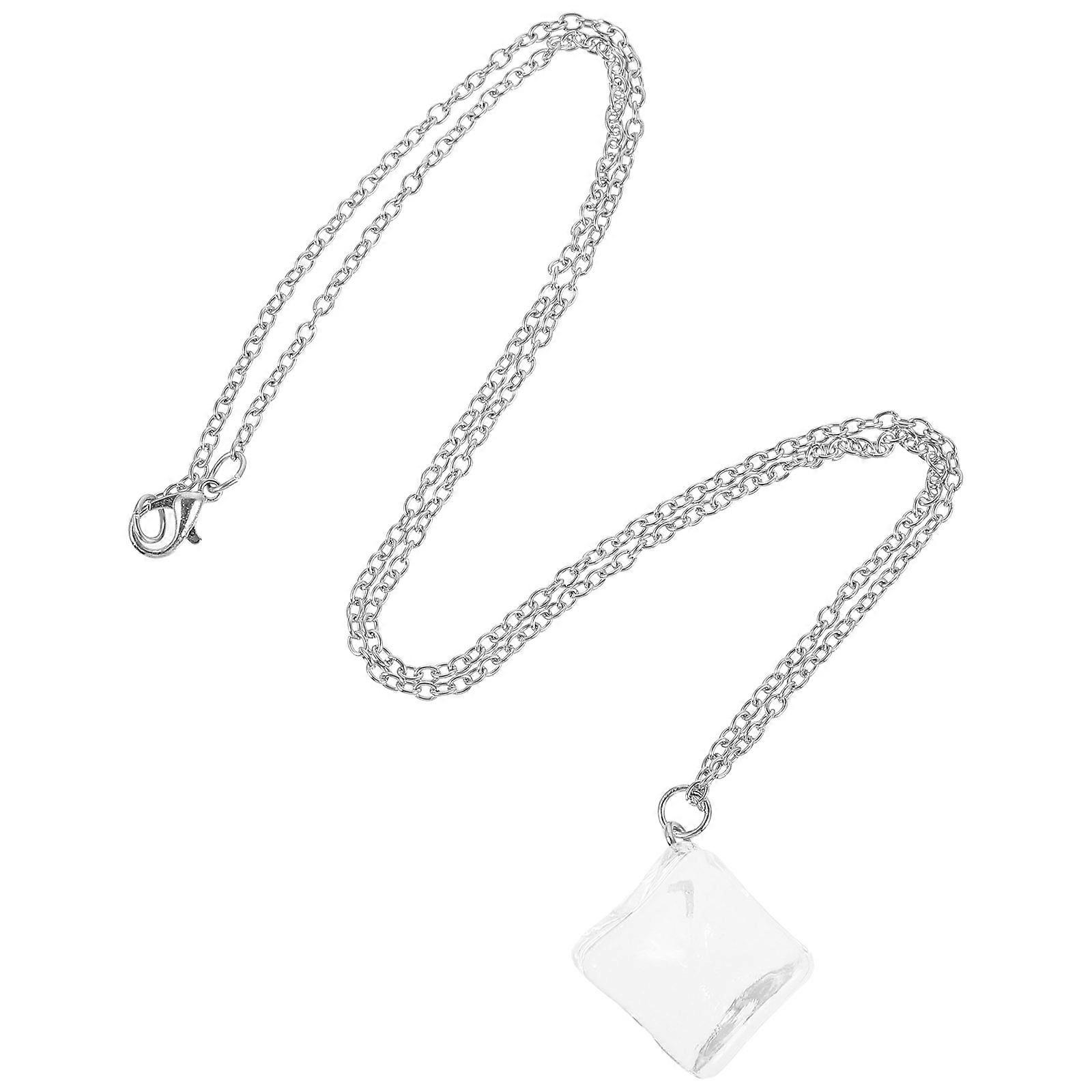 Ice Cube Pendant Necklace for Women – Lightweight, Skin Friendly Jewelry for Summer, Birthdays, Weddings, and Daily Wear – Stylish Accessory for