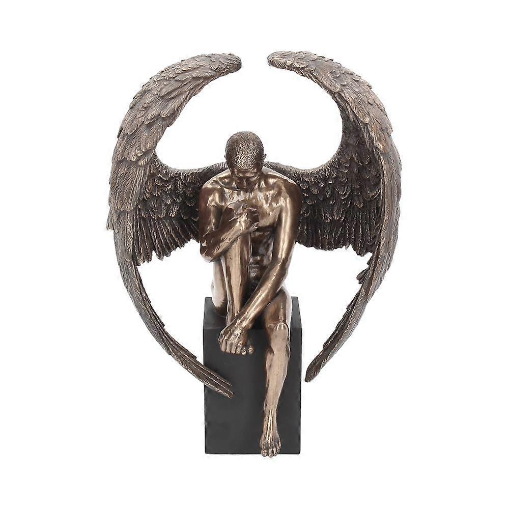 Bronzed Religious Contemplative Angels Reflection Figurine26cm