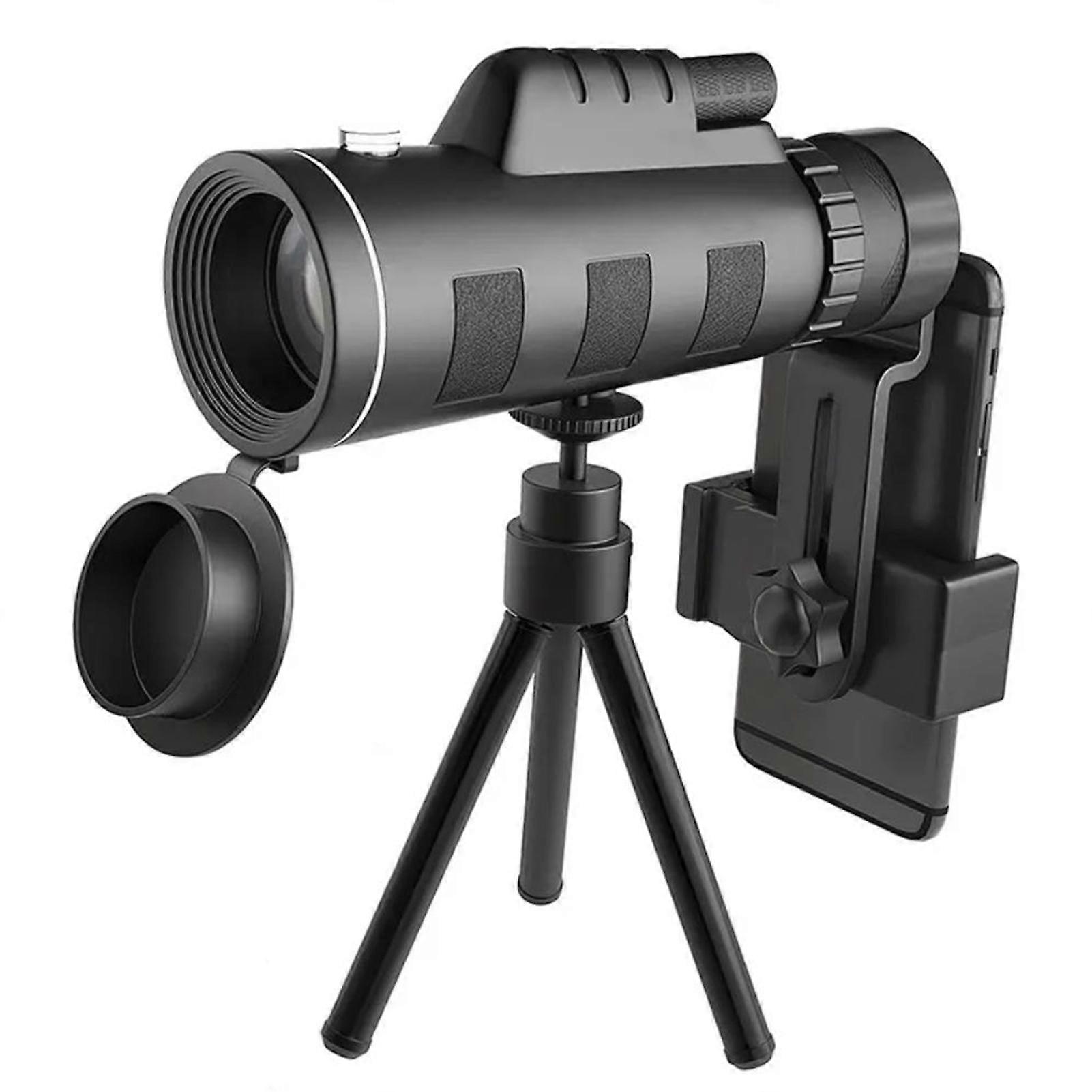 40X60 HD Monocular Telescope with Phone Adapter & Tripod, Night Vision for Bird Watching, Hunting, Travel