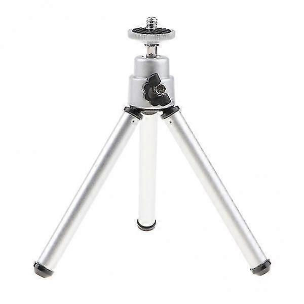 2xUniversal Extensible Rotatable Tripod Stand for Phone Camera Silver