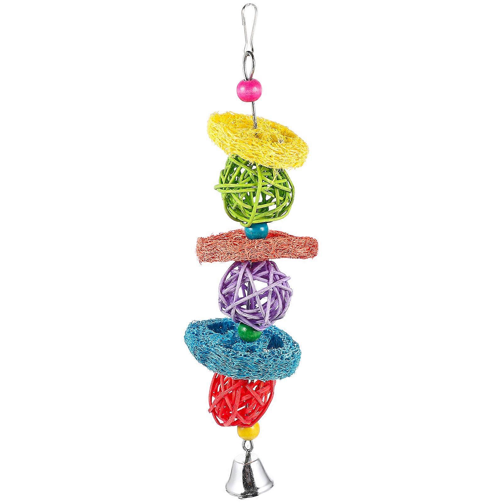 Bite Resistant Hanging Bird Cage Chew Toy for Parrots, Natural String Plaything to Alleviate Boredom and Stress, Durable Nibbling Toy for Parakeets,