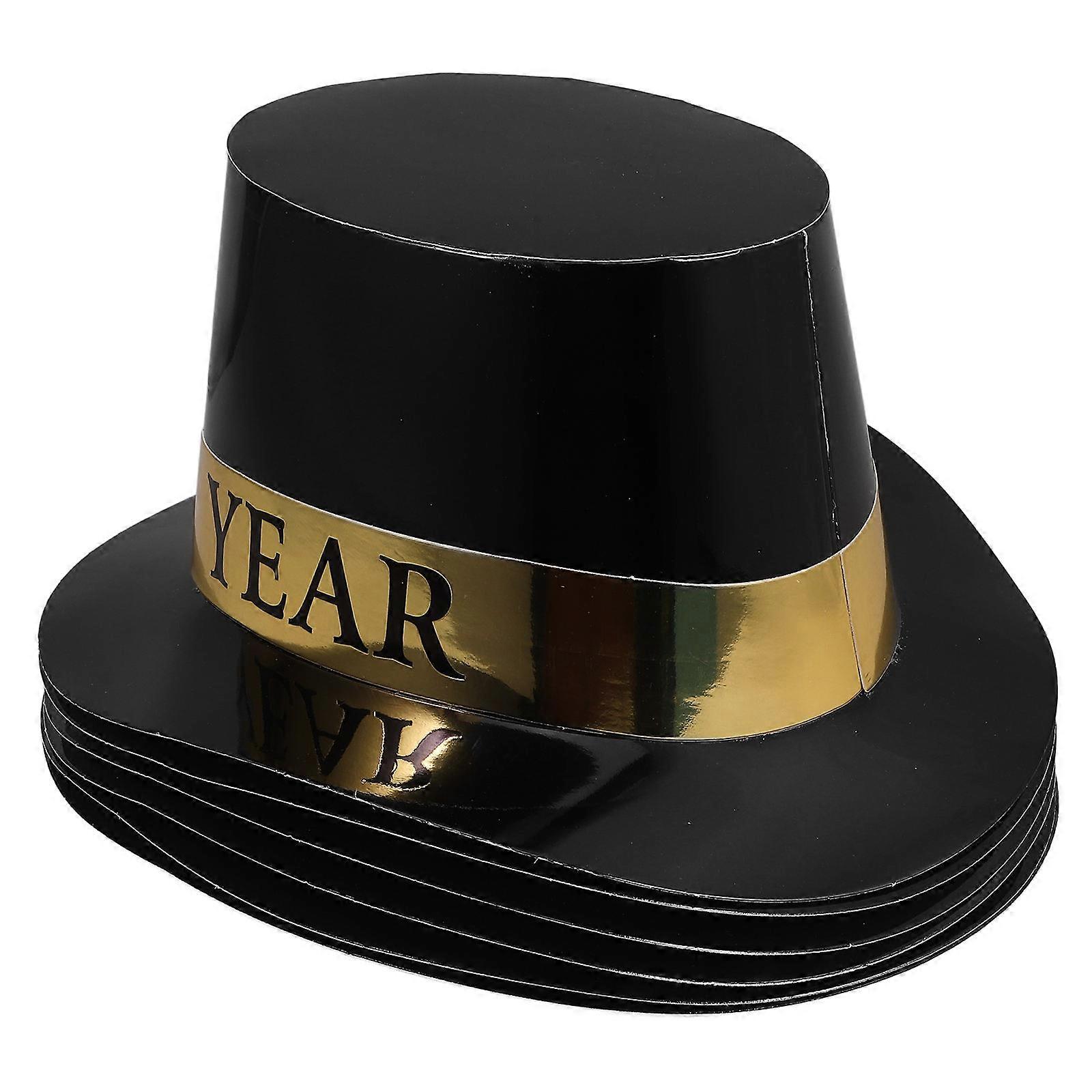 New Year Hats Bulk Happy New Year Paper Hats Festive Events Classic Style Golden 6Pcs