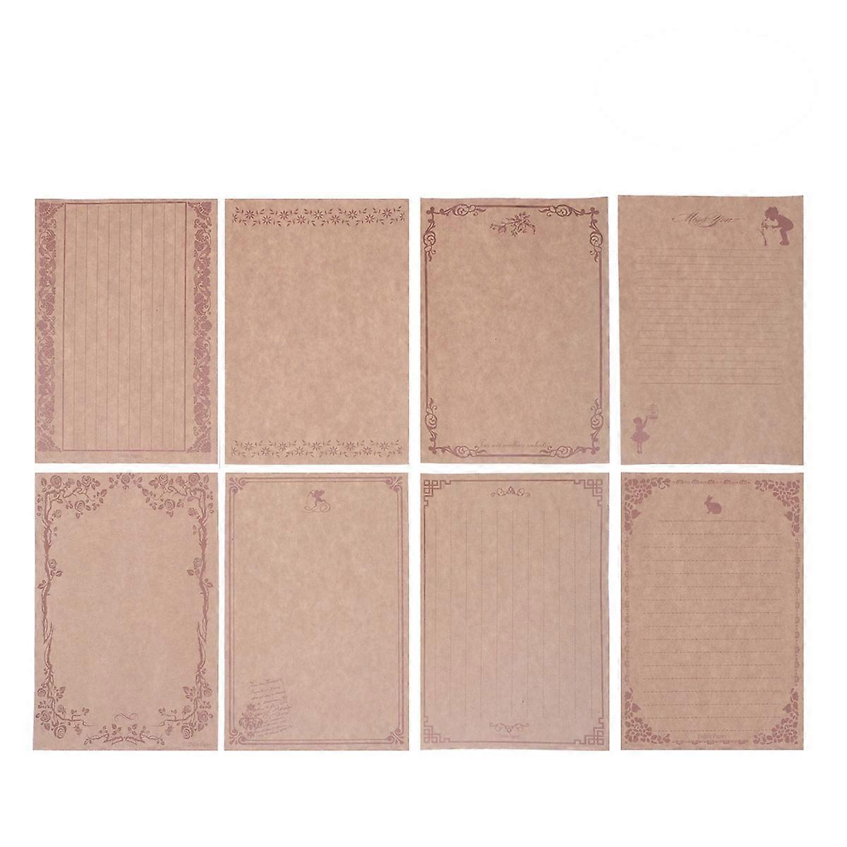 Creative Stationery Writing Note-taking Rectangular Office Use Kraft Paper 8Pcs