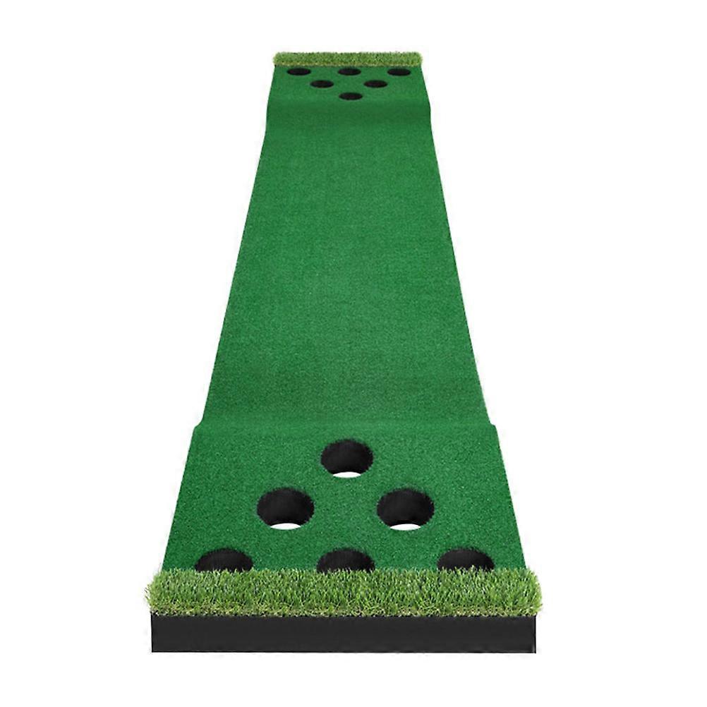 Indoor Golf Putting Mat Golf Training Mat Artificial Grass Fibers Multi-Hole Design Office Use 1Pack