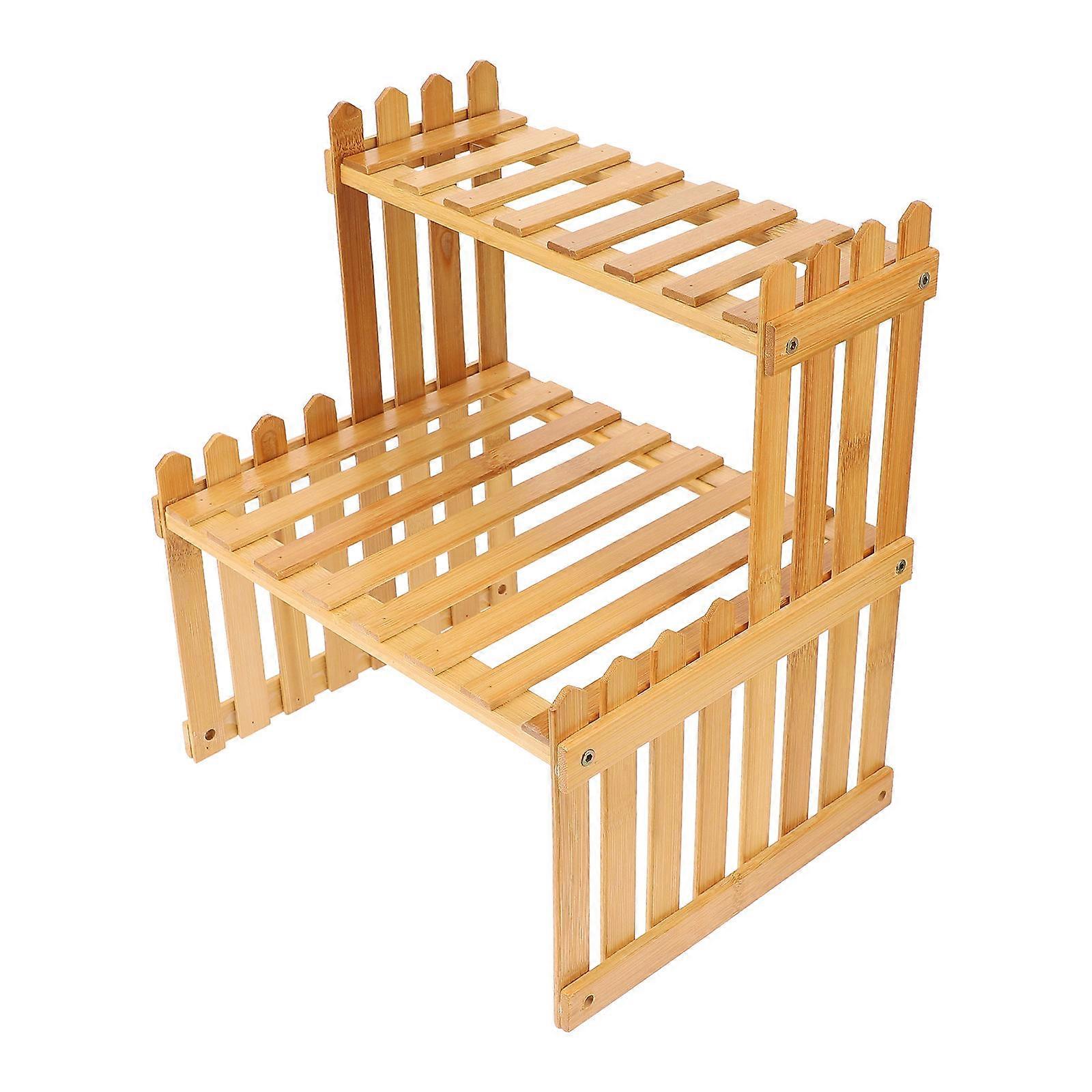 1pc Wooden Flowerpot Stand Garden Rack Planter Shelf Holder
