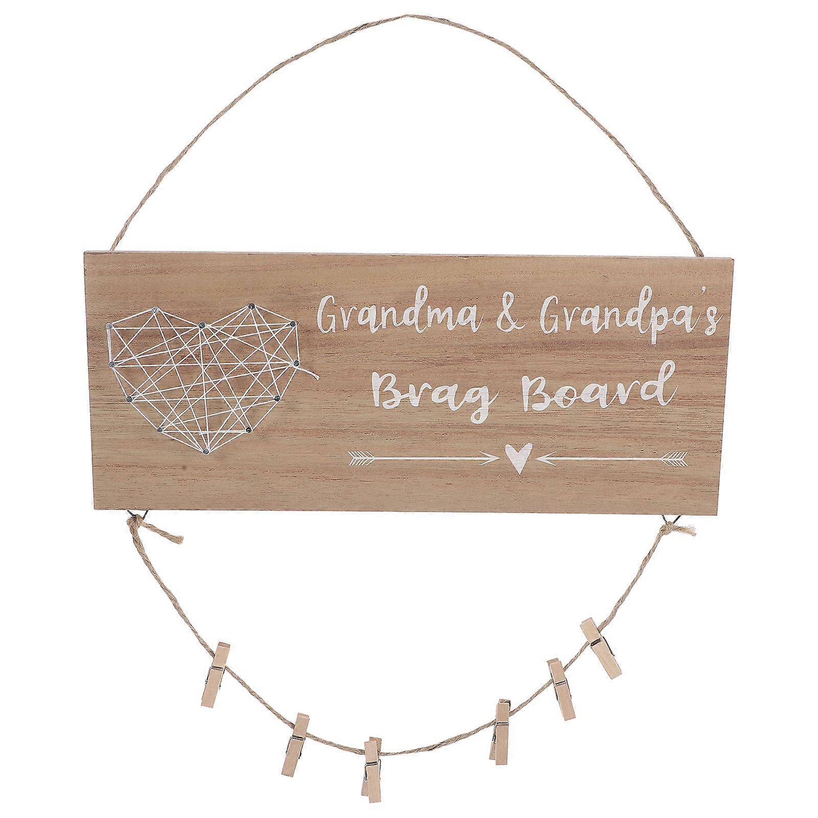 1 set of Wooden Hanging Photo Display Sign Home Decor Picture Frame Decor