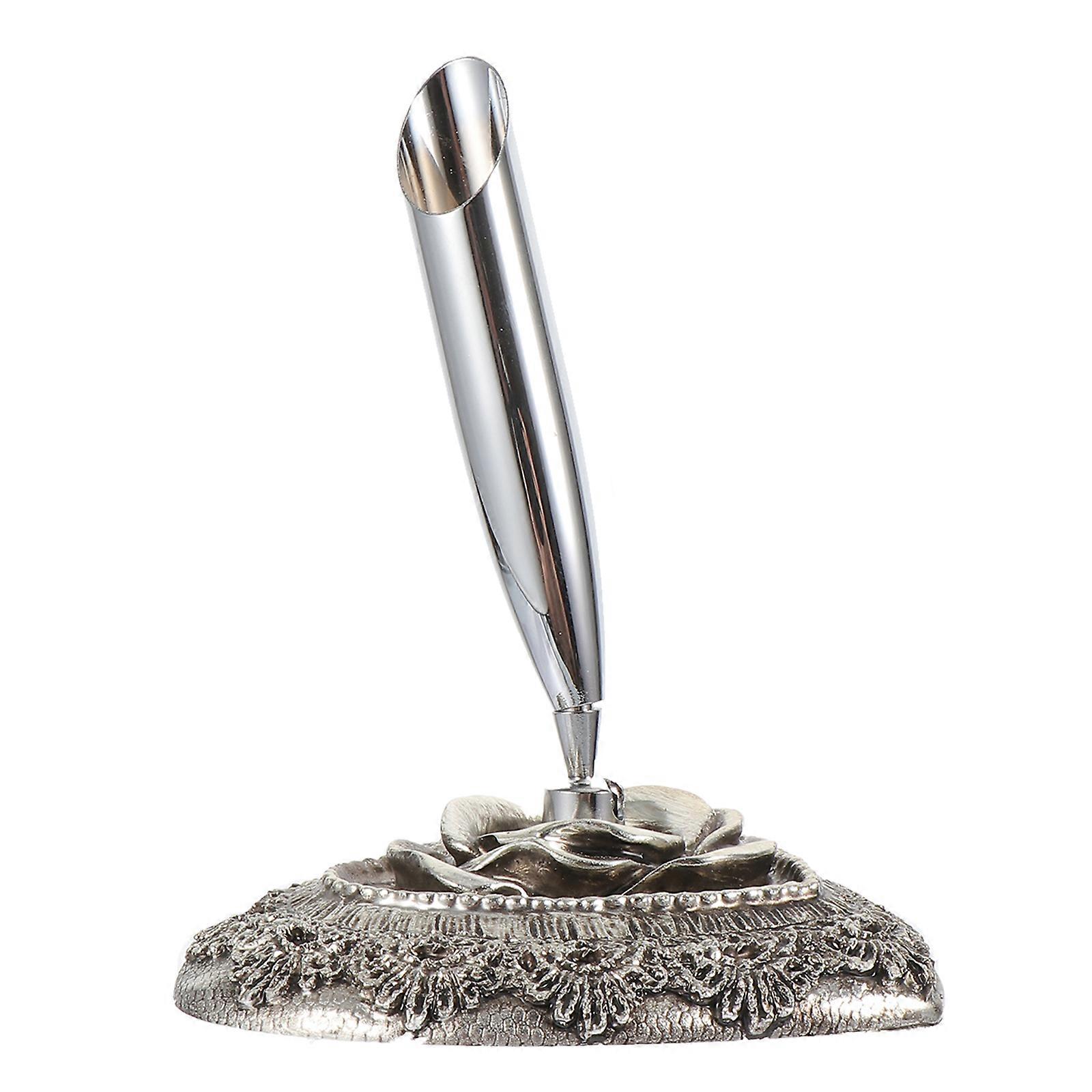 Simple Quill Pen Holder for Storing Pens Creative Storage Stand Silver 1Pc