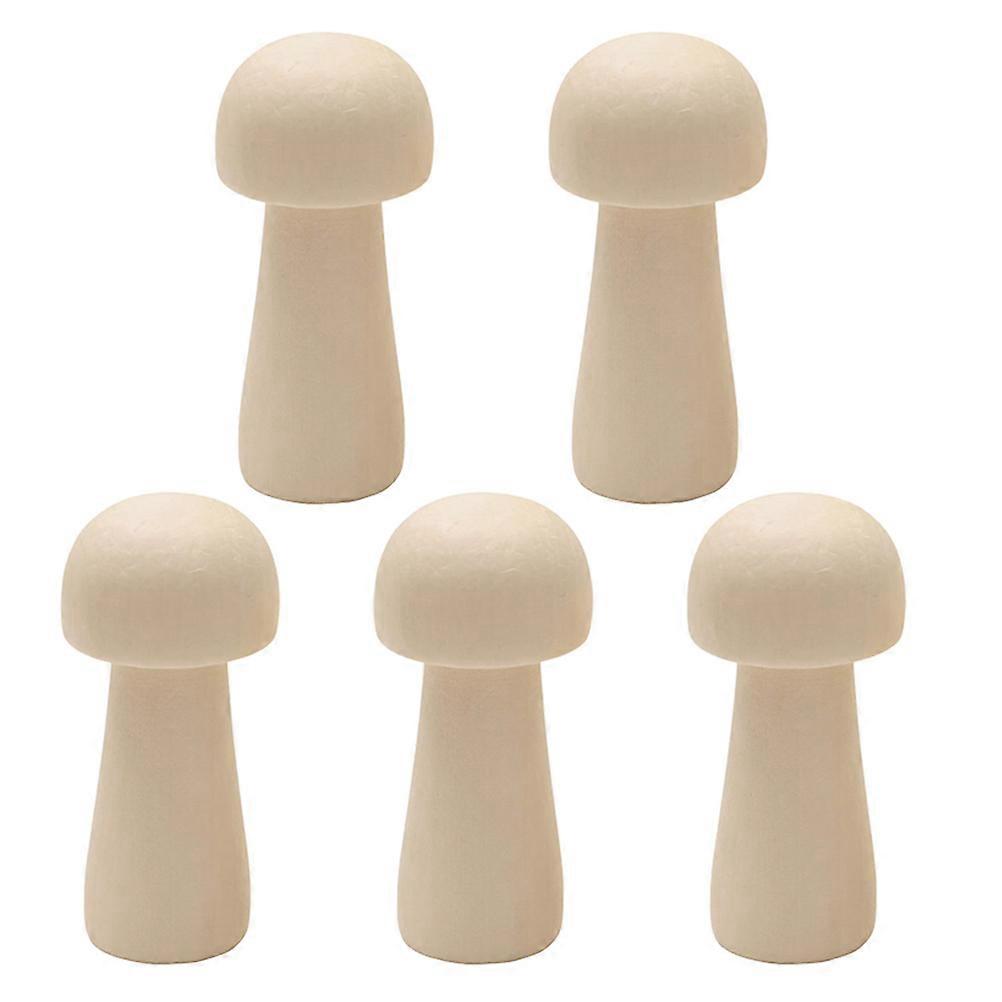 5pcs Unpainted Small Wooden Mushroom Craft Decorations for DIY Painting, Hand Coordination & Fine Motor Skills – Ideal for Home & Festival Ornaments