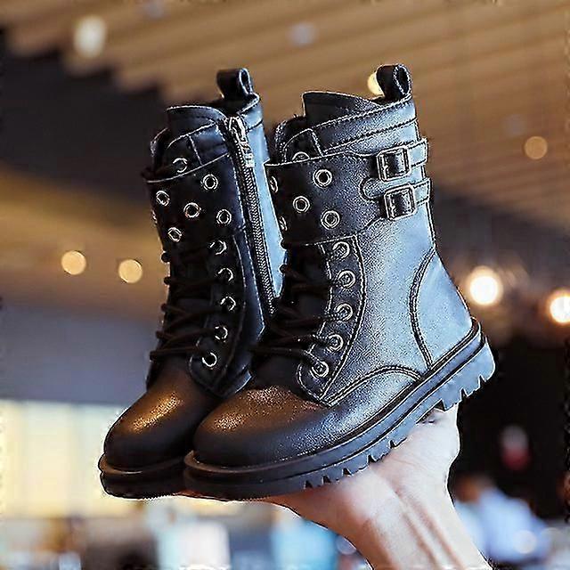 Dívčí boty Boty Podzim Zima Dětské kožené boty Boty pro dívky Baby Boys Dlouhé sněhové boty Kotníkové boty-ss