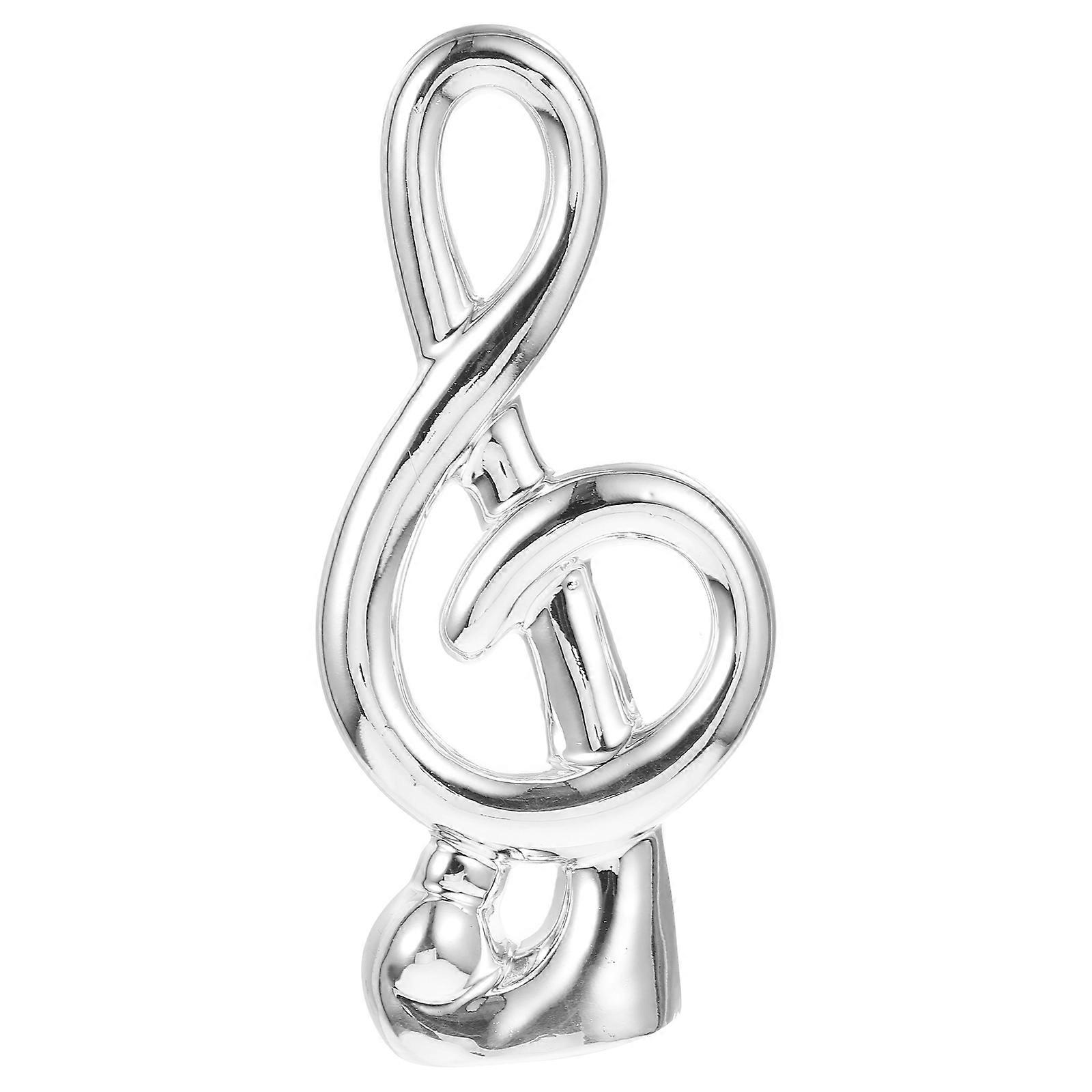 Ceramic Music Note Statue Design Tabletop Ornament 1Pcs