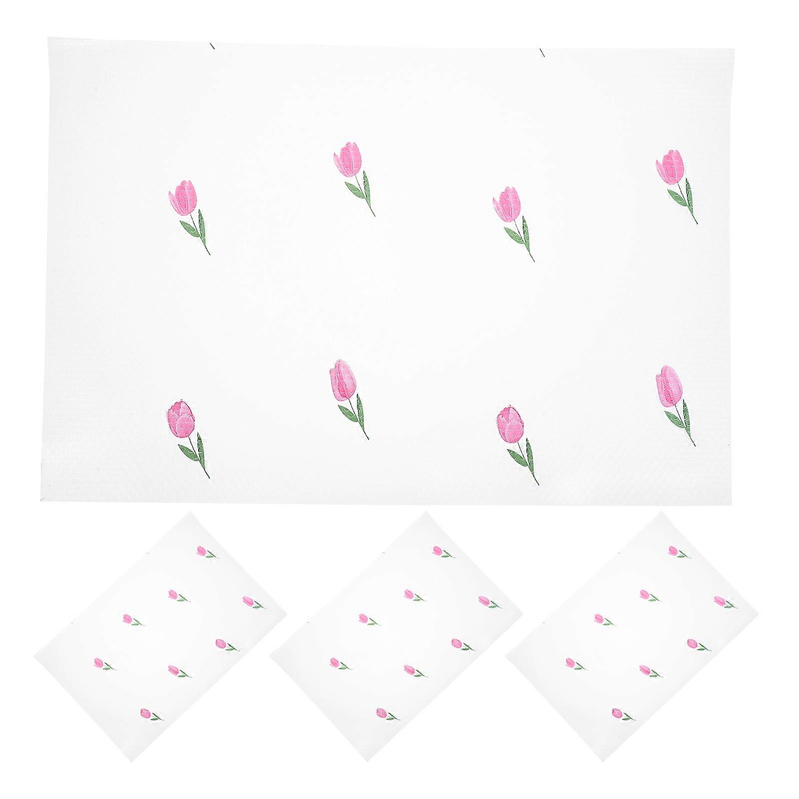Fridge Mats Liners Refrigerator Pad Home Use Rectangular EVA Waterproof 4Pcs