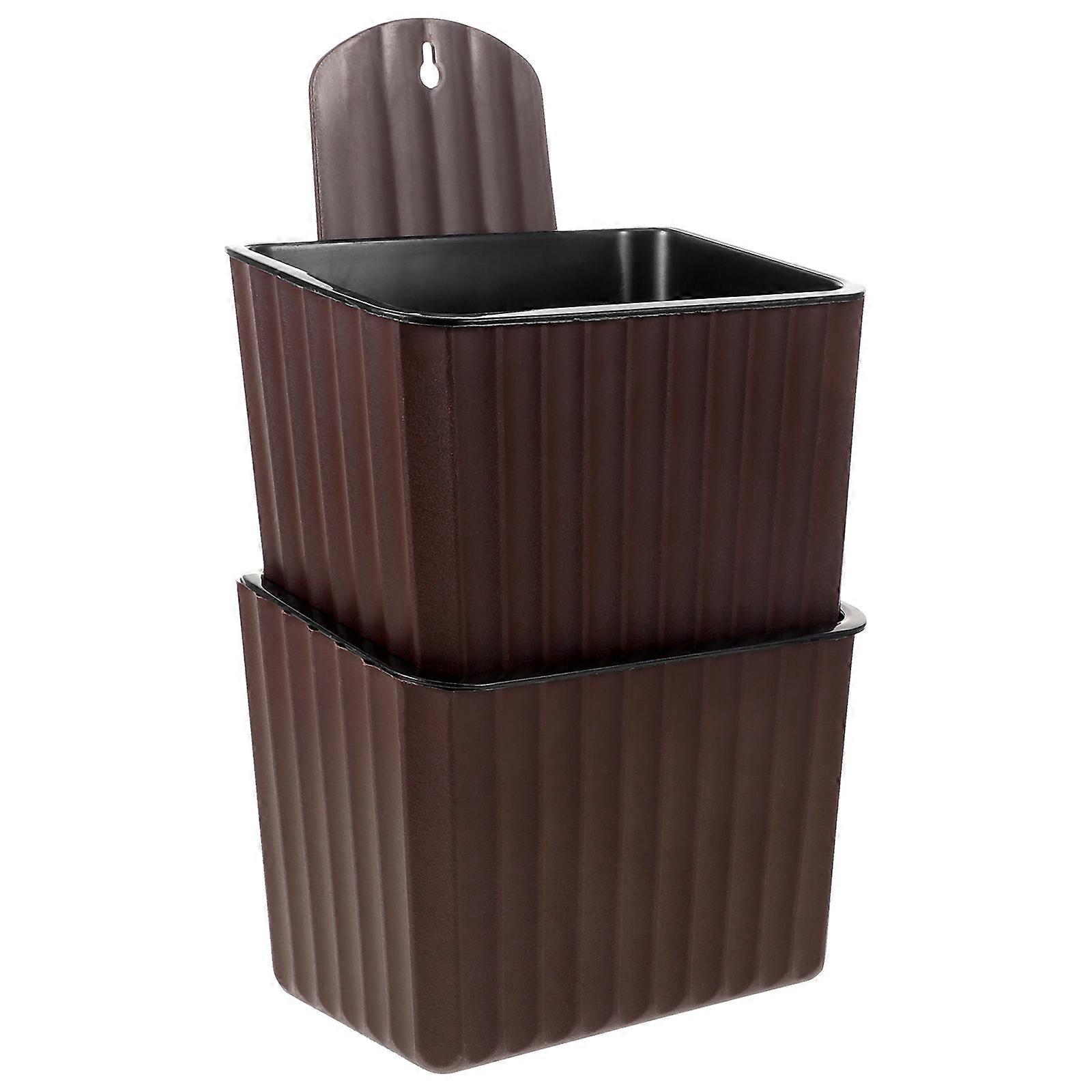 Self Watering Flower Pots Modern Plastic Planter Indoor Wall Mountable Plant Growth Support 2Pcs