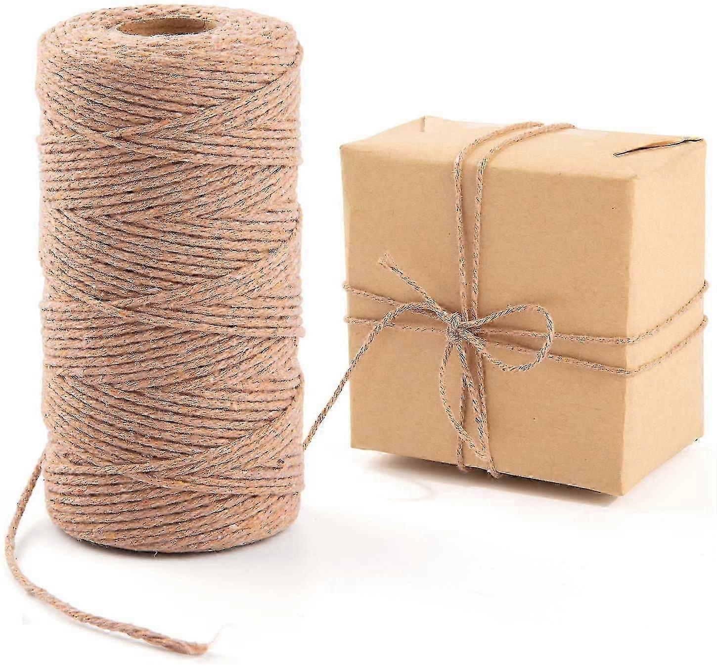 2 Pcs Natural Jute Twine, 328 Feet Twine String For Diy Art Crafts, Gardening, Gift Wrapping, Packing Materials (nature Brown)