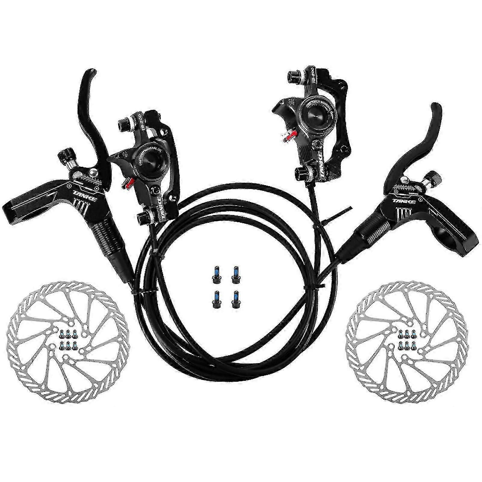 Bicycle Hydraulic Disc Brakes Front Rear Calipers Set For Mtb Mountain Bike Left Right Brake Lever Kit With 160mm Disc Rotor