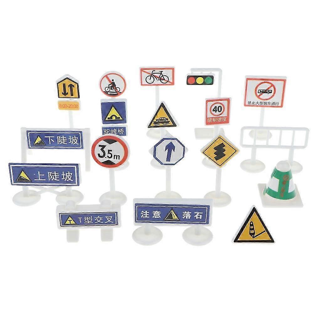 18pcs bloc rue signalisation signalisation jeu jouet trafic connaissance éducatif #E