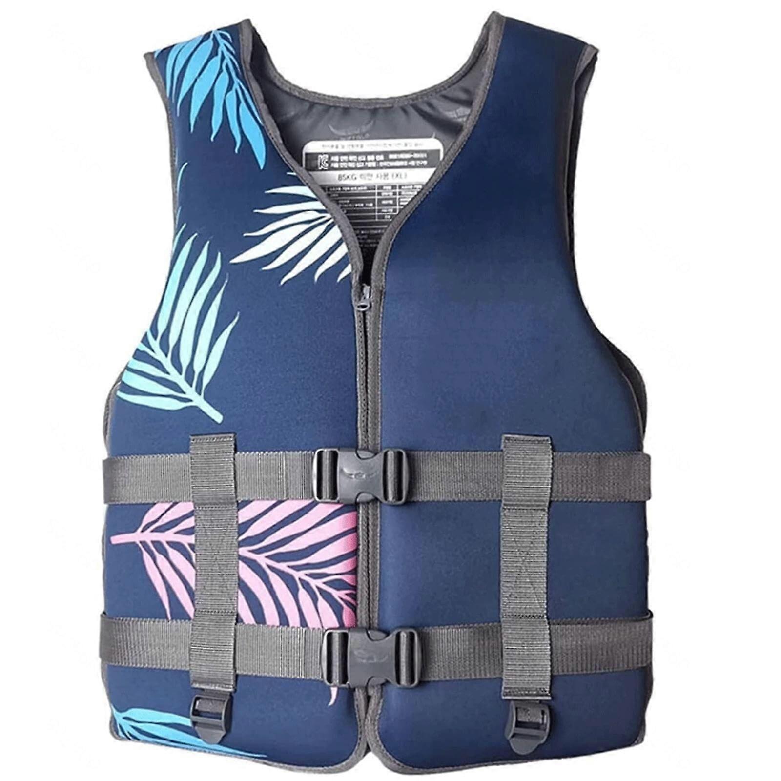 Adult Neoprene Life Jacket, Adjustable Swim Vest for Men and Women, Blue, Size XL for Swimming, Diving, Rafting