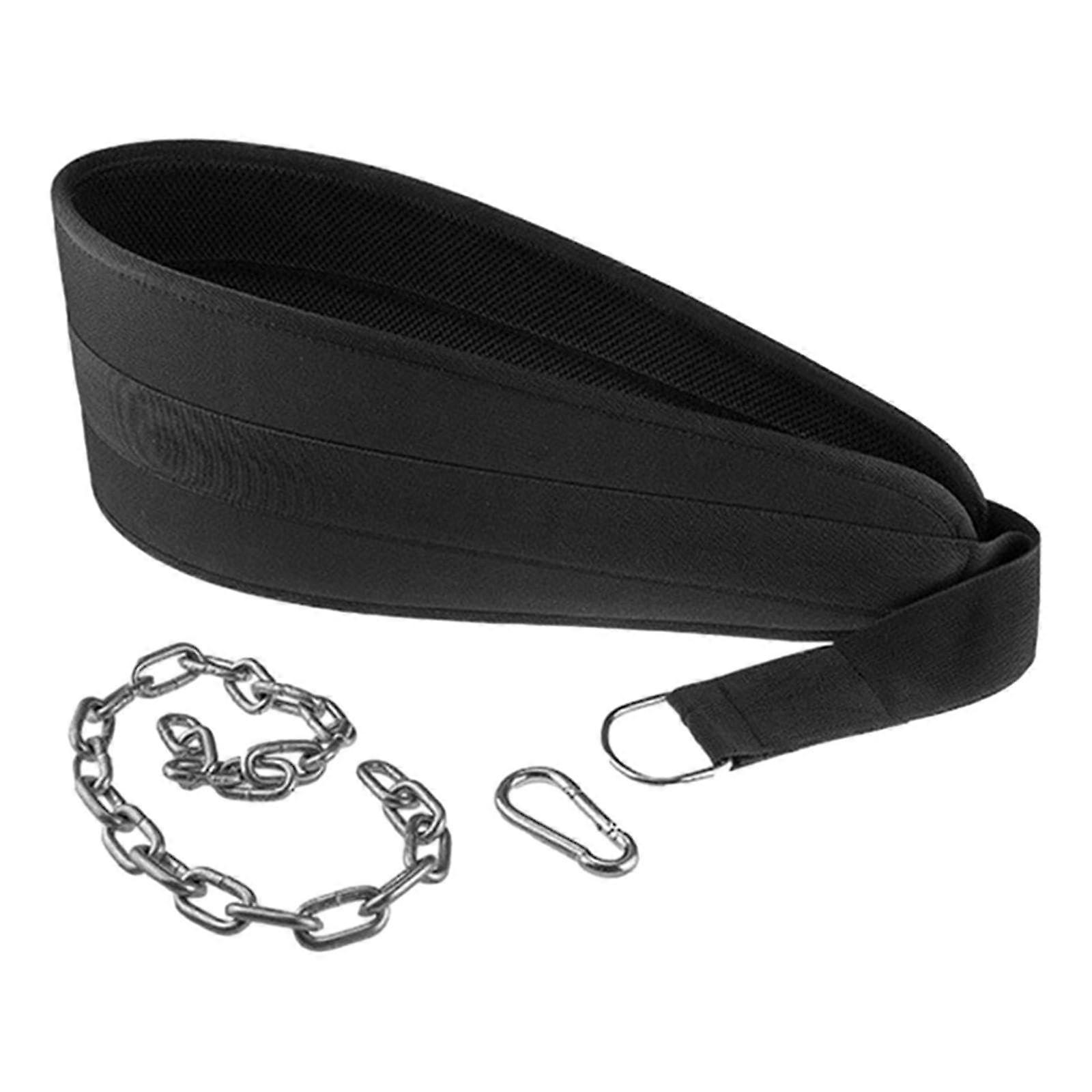 Weightlifting Belt with Chain, Durable Squat Assistance Gear for Home Gym, Adjustable Size, Comfortable Fit, Heavy Duty Material