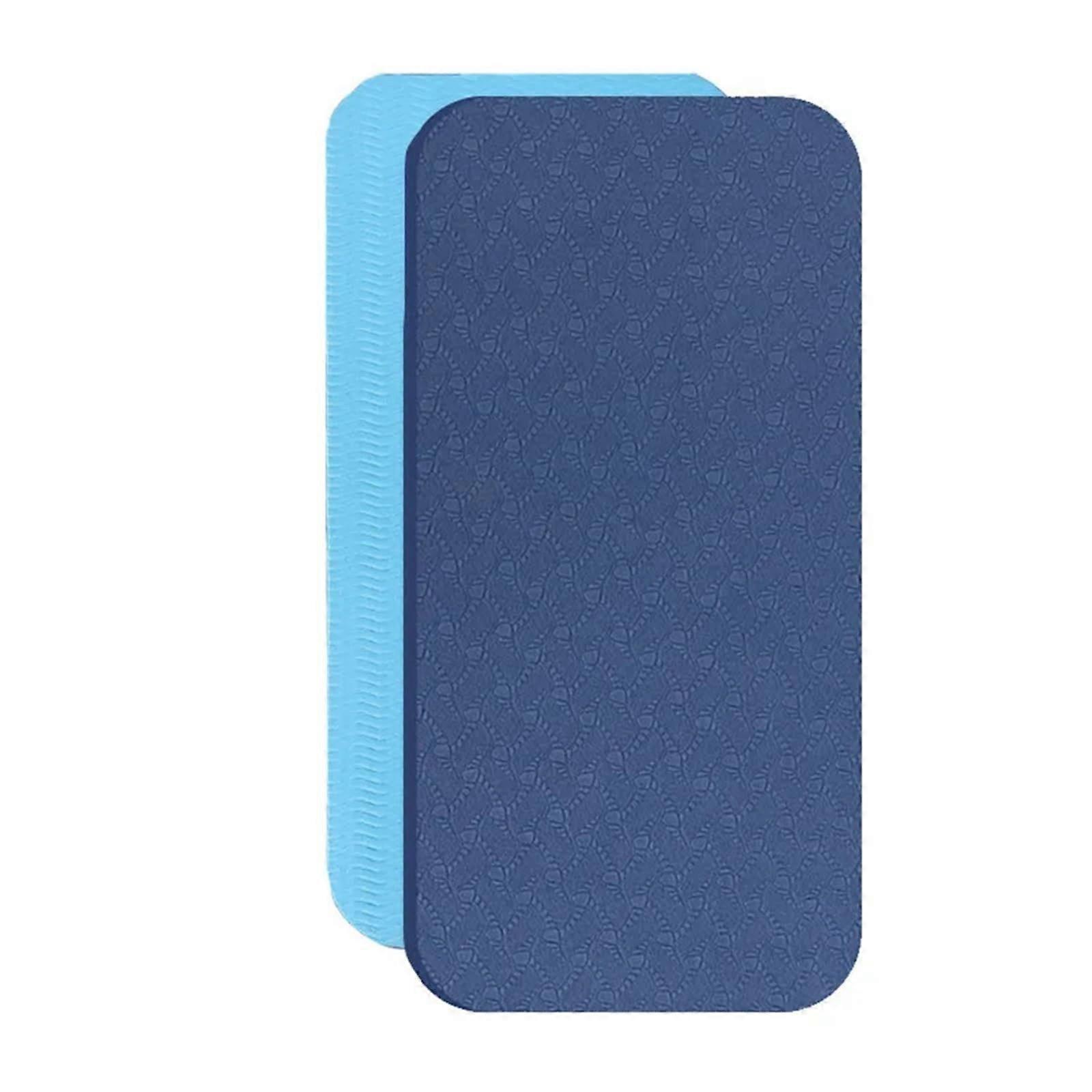 1 pair of nonslip support exercise pads, portable training mat, small yoga mat for home for fitness (Light BlueDark Blue)