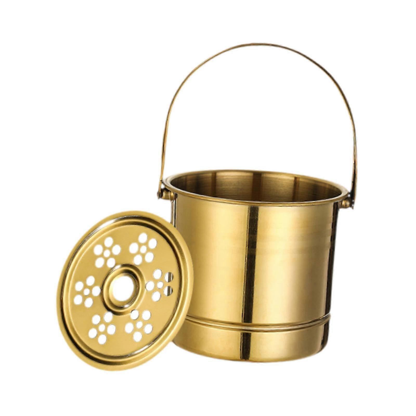 Metal ice bucket with handle, 1L for ice and drinks at events, gold