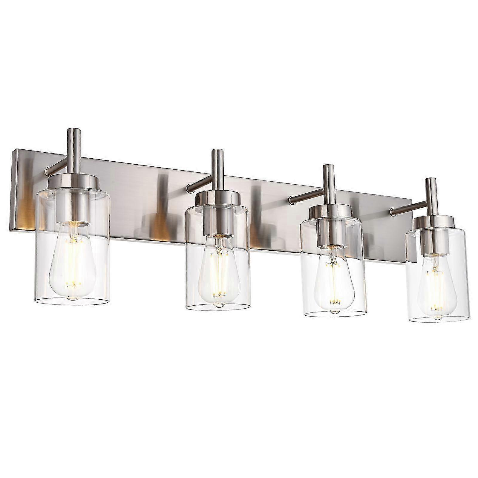 4 Lights Bathroom Vanity Light in Brushed Nickel for Different Spaces