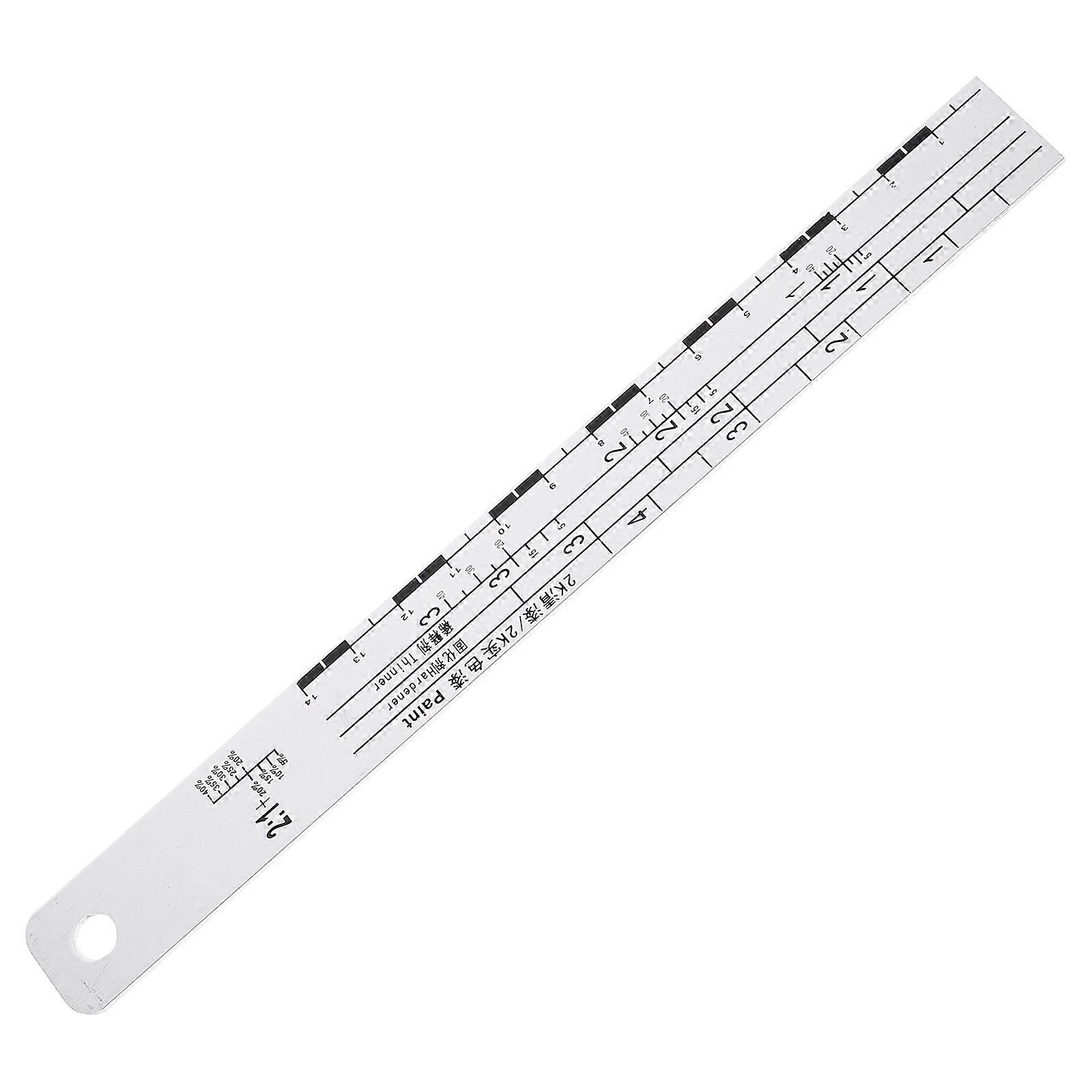 Ruler Painting Paint Measuring Ruler Automotive Repairs Rectangular Stainless Steel Measuring 1Set