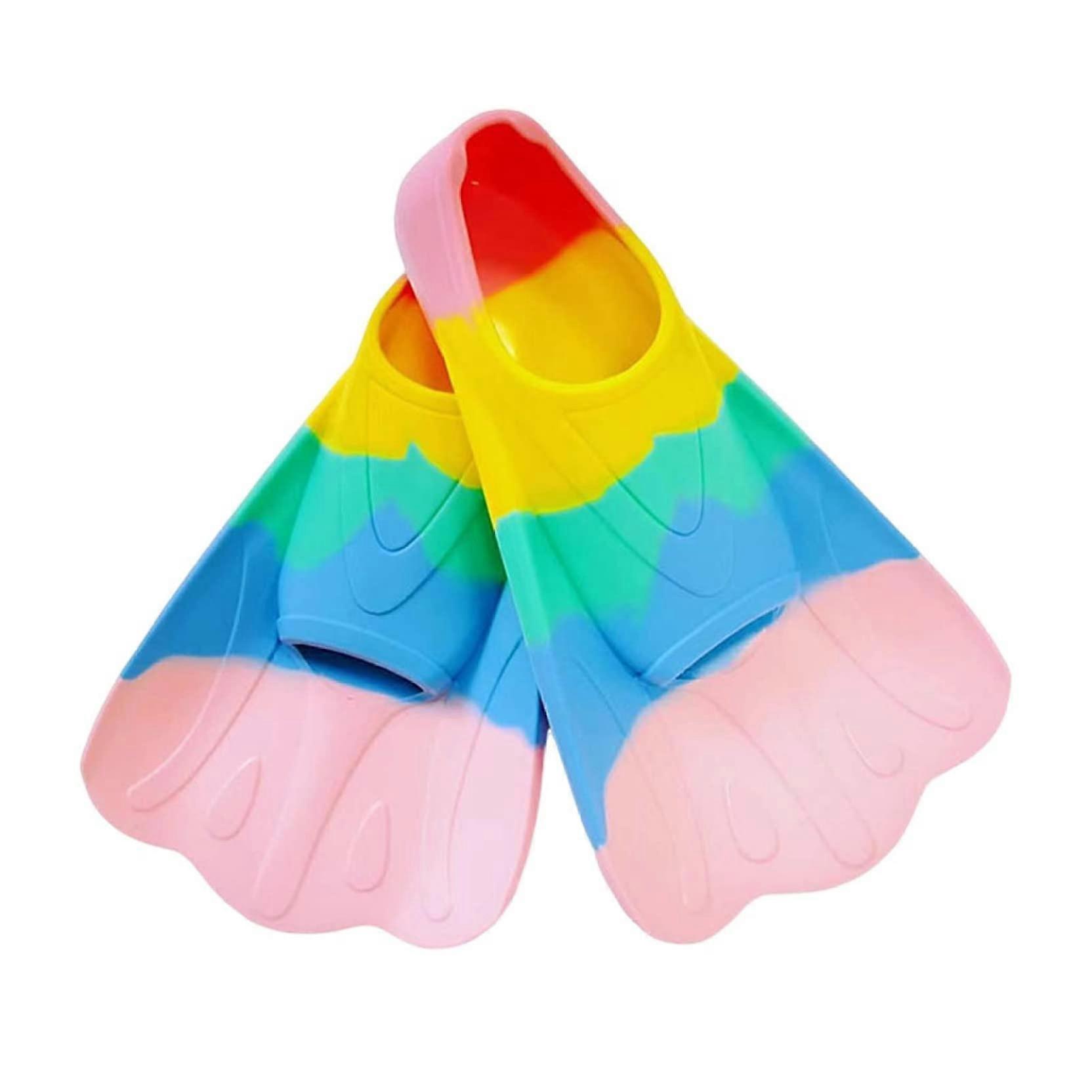Swimming Flipper Children's Swimming Fins Soft Silicone Comfortable Lightweight Fins for Kids Adults Beginners XS