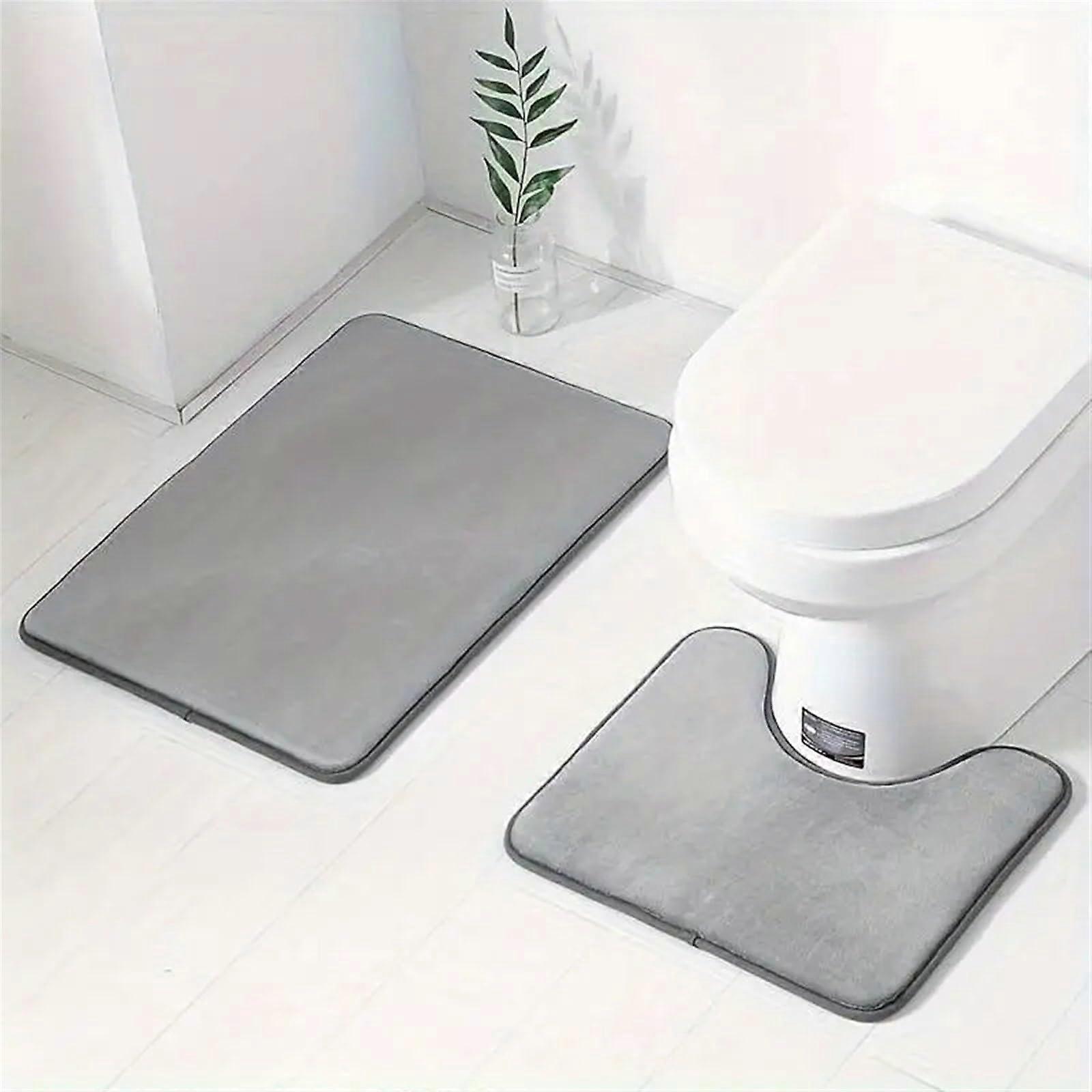 Door Mat, Thickened Memory Foam, Flannel Carpet, Absorbent, NonSlip (Dark Grey)