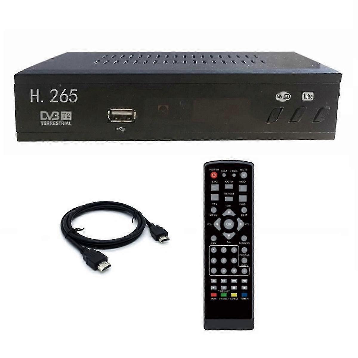 DVB T2 HEVC 265 موالف التلفزيون الرقمي DVB-T2 265 1080P Top Box الاتحاد الأوروبي التوصيل