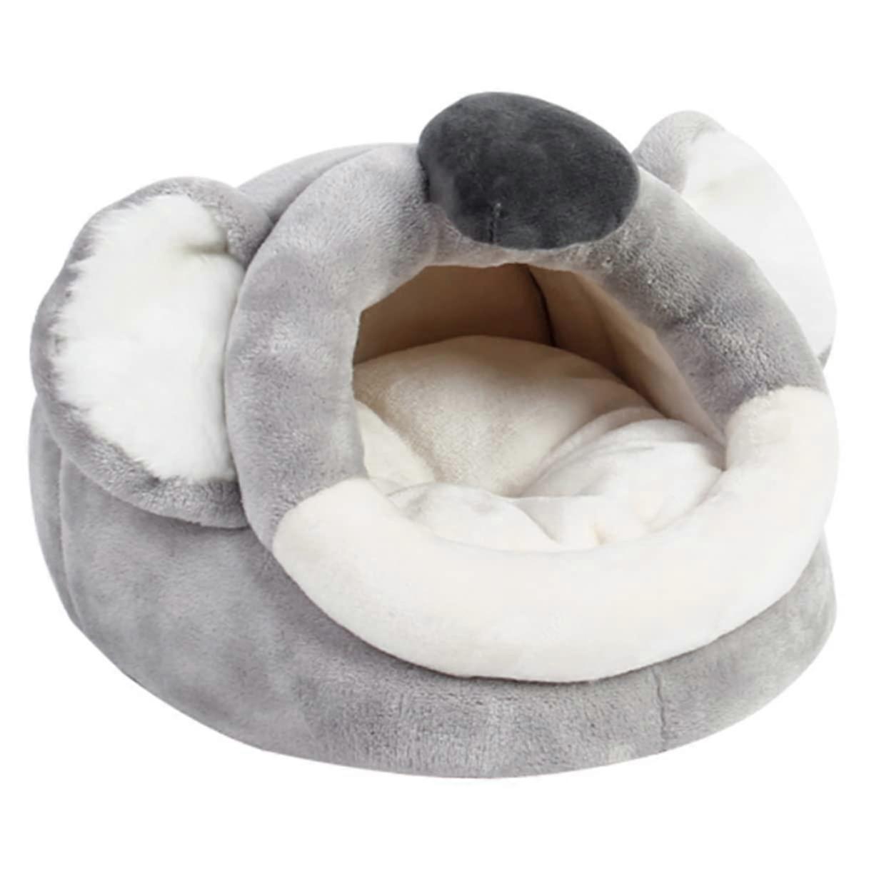 Small Pet Nest Cartoon Bed Warm Cave House for Hamsters Guinea Pigs Low for Easy Exit